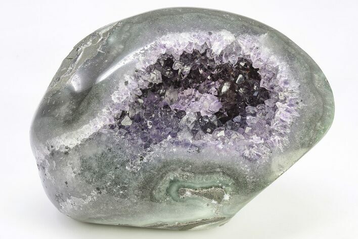 5.7" Purple Amethyst Geode With Polished Face - Uruguay